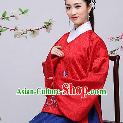 Traditional Chinese Ming Dynasty Young Lady Costume, China Ancient Princess Embroidered Blouse and Skirt Clothing for Women