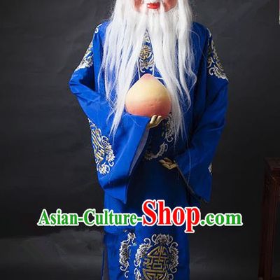 Traditional Ancient Chinese Peking Opera Costume, Asian Chinese God of Longevity Robe Clothing for Men