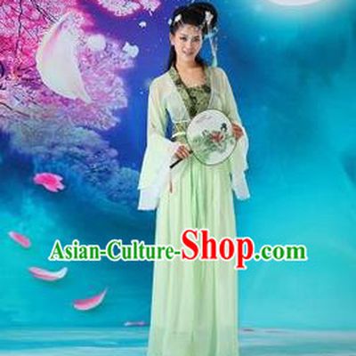 Asian China Ancient Tang Dynasty Palace Lady Costume, Traditional Chinese Hanfu Fairy Embroidered Dress Clothing for Women