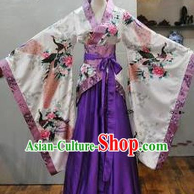 Asian China Ancient Han Dynasty Palace Lady Costume, Traditional Chinese Hanfu Embroidered Curve Bottom Clothing for Women