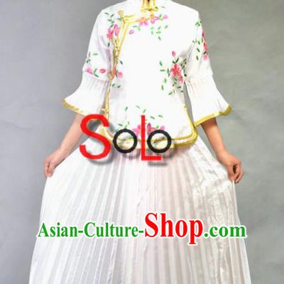 Traditional Ancient Chinese Nobility Lady Costume, Asian Chinese Republic of China Embroidered Clothing for Women