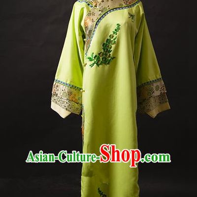 Traditional Ancient Chinese Manchu Palace Lady Costume, Asian Chinese Qing Dynasty Princess Embroidered Green Dress Clothing for Women