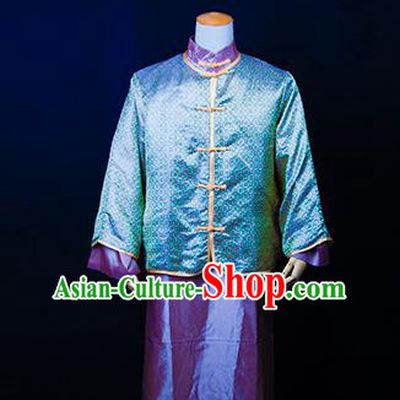 Traditional Ancient Chinese Republic of China Costume Long Robe, Asian Chinese Wedding Xiuhe Suit Clothing for Men