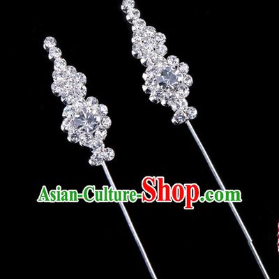 Traditional Beijing Opera Diva Hair Accessories Crystal Head Ornaments, Ancient Chinese Peking Opera Hua Tan Hairpins Hair Stick Headwear