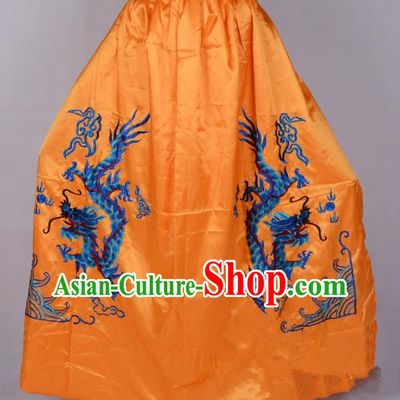 Top Grade Professional Beijing Opera Costume Emperor Embroidered Yellow Cloak, Traditional Ancient Chinese Peking Opera King Embroidery Dragons Mantle Clothing