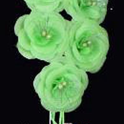 Traditional Beijing Opera Diva Hair Accessories Green Silk Jasmine Flower Hairpins, Ancient Chinese Peking Opera Setp Shake Hua Tan Hair Stick Headwear