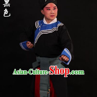 Traditional China Beijing Opera Takefu Black Costume, Ancient Chinese Peking Opera Wu-Sheng Warrior Government Gwanbok Clothing