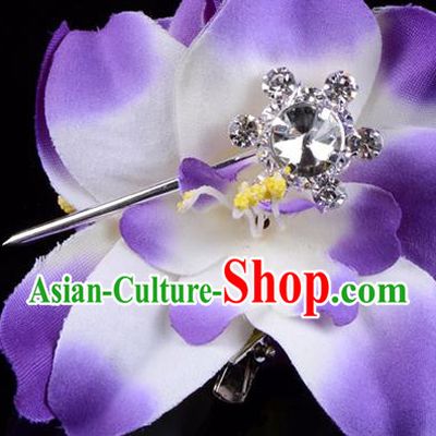 Traditional Beijing Opera Diva Hair Accessories Crystal Hair Stick, Ancient Chinese Peking Opera Hua Tan Hairpins