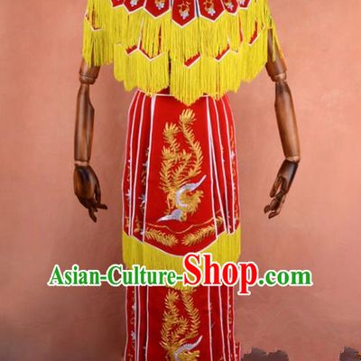 Top Grade Professional Beijing Opera Palace Lady Costume Empress Embroidered Dress, Traditional Ancient Chinese Peking Opera Diva Embroidery Clothing