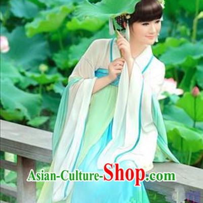 Traditional Ancient Chinese Tang Dynasty Imperial Consort Hanfu Dance Costume, Chinese Palace Lady Elegant Green Dress Clothing