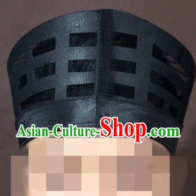 Traditional Chinese Beijing Opera Wu Dang Taoist Black Hats Headband for Men