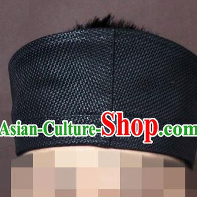 Traditional Chinese Beijing Opera Wu Dang Taoist Black Hats Headband for Men