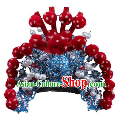 Traditional China Beijing Opera General Hats, Chinese Peking Opera Generaloberst Helmet Headwear