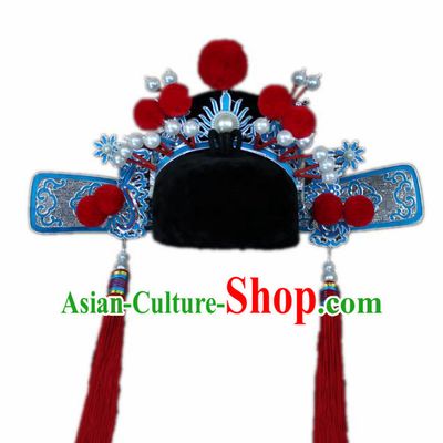 Traditional China Beijing Opera Princess Husband Hats, Chinese Peking Opera General Headwear