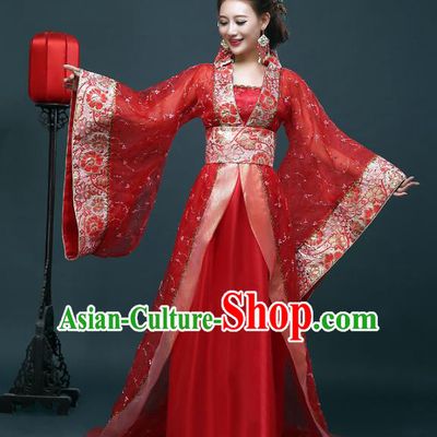 Traditional Chinese Ancient Imperial Concubine Costume, China Tang Dynasty Palace Lady Hanfu Embroidered Dress for Women