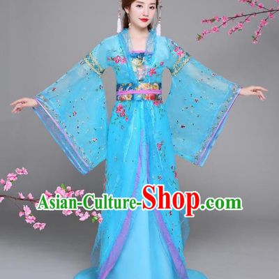 Traditional Chinese Tang Dynasty Imperial Concubine Costume, China Ancient Palace Lady Hanfu Embroidered Trailing Dress for Women