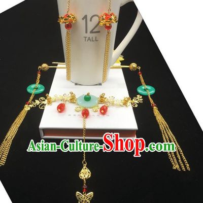 Traditional Handmade Chinese Ancient Classical Hair Accessories Bride Wedding Xiuhe Suit Hairpins for Women