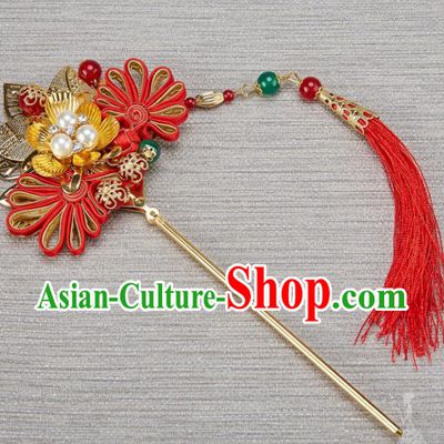 Traditional Handmade Chinese Ancient Classical Hair Accessories Xiuhe Suit Hairpins Step Shake for Kids