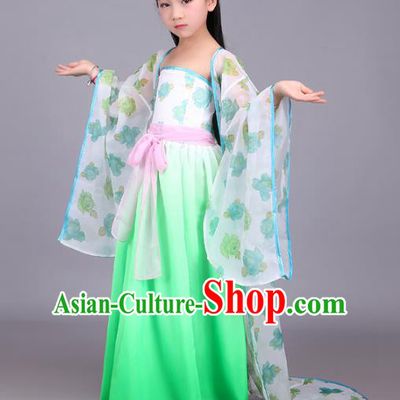 Traditional Chinese Tang Dynasty Palace Princess Costume, China Ancient Fairy Hanfu Dress Clothing for Kids