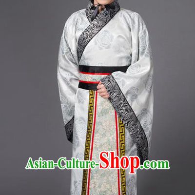 Traditional Chinese Han Dynasty Minister Costume, China Ancient Chancellor Hanfu Robe Clothing for Men