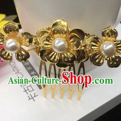 Traditional Handmade Chinese Classical Hair Accessories Flowers Hair Comb Hairpins for Women