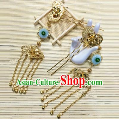 Traditional Handmade Chinese Classical Hair Accessories Hanfu Hairpins Tassel Step Shake Headwear for Women