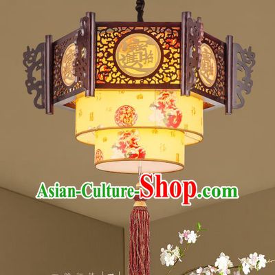 Traditional Chinese Handmade Wood Lantern Palace Lantern China Ceiling Palace Lamp