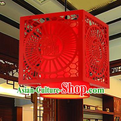 Traditional Chinese Handmade Red Wood Lantern Classical Palace Lantern China Ceiling Palace Lamp