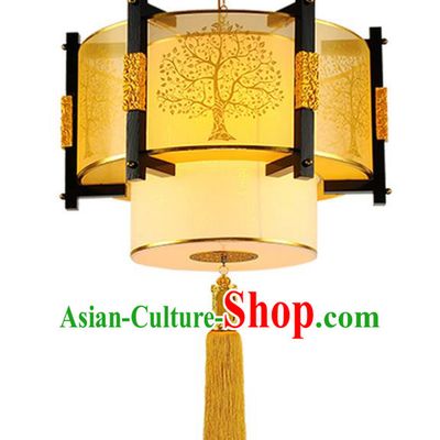 Traditional Chinese Handmade Wood Carving Sheepskin Lantern Classical Palace Lantern China Ceiling Palace Lamp