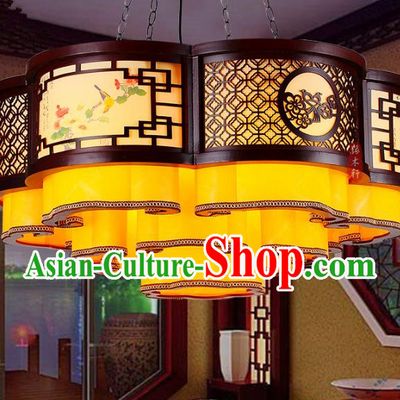 Traditional Chinese Handmade Wood Carving Cloud Lantern Classical Palace Lantern China Ceiling Palace Lamp