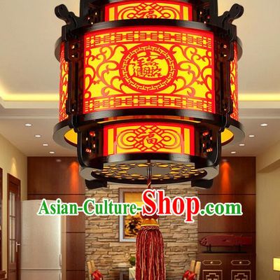 Traditional Chinese Handmade Lantern Classical Wood Carving Palace Lantern China Ceiling Palace Lamp