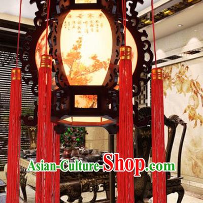 Traditional Chinese Handmade Lantern Classical Wood Carving Palace Lantern China Ceiling Palace Lamp