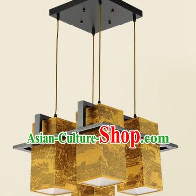 Traditional Chinese Handmade Printing Sheepskin Lantern Classical Palace Lantern China Ceiling Palace Lamp
