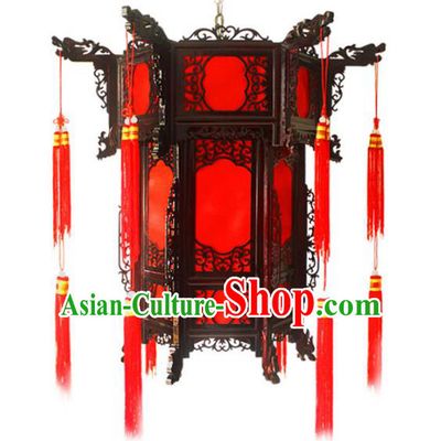 Traditional Chinese Handmade Red Sheepskin Lantern Classical Palace Lantern China Wood Carving Ceiling Palace Lamp