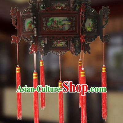 Traditional Chinese Handmade Lotus Lantern Classical Palace Lantern China Wood Carving Ceiling Palace Lamp