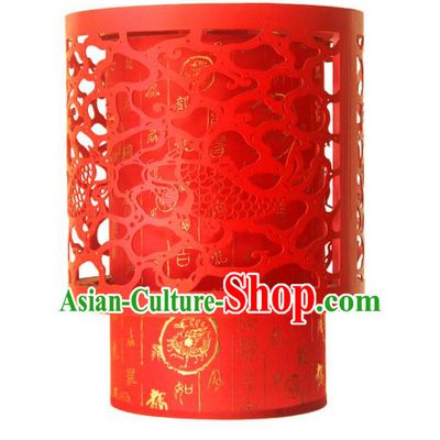Traditional Chinese Handmade Wood Carving Dragons Ceiling Lantern Classical Palace Lantern China Palace Lamp