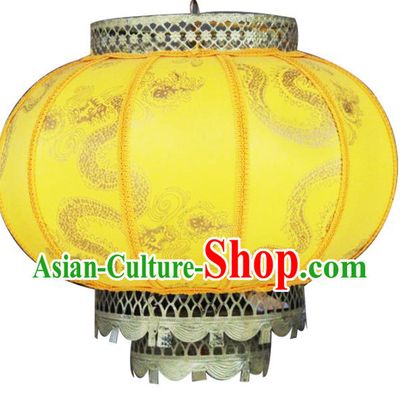 Traditional Chinese Handmade Yellow Sheepskin Ceiling Lantern Classical Round Palace Lantern China Palace Lamp