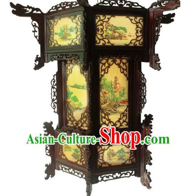 Traditional Chinese Handmade Sheepskin Ceiling Lantern Classical Hexagon Palace Lantern China Palace Lamp
