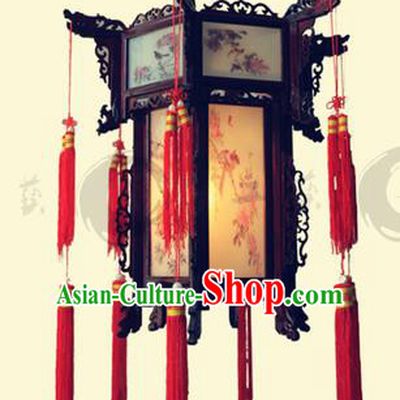 Traditional Chinese Handmade Wood Carving Ceiling Lantern Classical Palace Lantern China Palace Lamp