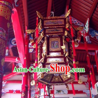 Traditional Chinese Handmade Woodcarving Ceiling Lantern Classical Palace Lantern China Temple Palace Lamp