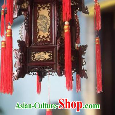 Traditional Chinese Handmade Woodcarving Printing Sheepskin Ceiling Lantern Classical Palace Lantern China Palace Lamp