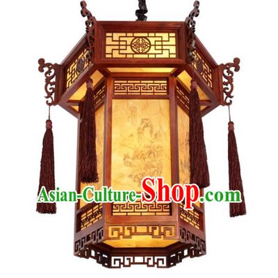 Traditional Chinese Handmade Ceiling Sheepskin Lantern Classical Wood Palace Lantern China Palace Lamp