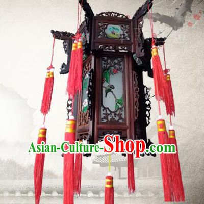 Traditional Chinese Handmade Wood Carving Ceiling Lantern Classical Grass Palace Lantern China Palace Lamp