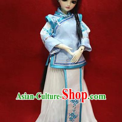 Traditional Ancient Chinese Nobility Lady Costume, Chinese Qing Dynasty Manchu Lady Embroidered Clothing for Women