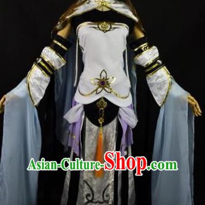 Traditional Chinese Ancient Taoist Nun Hanfu Costume Tang Dynasty Swordswoman Clothing for Women