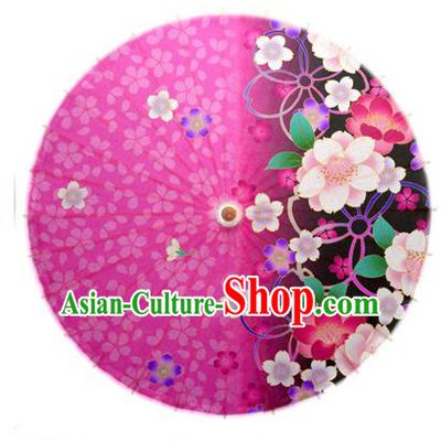 Asian China Dance Umbrella Handmade Classical Printing Flowers Oil-paper Umbrellas Stage Performance Rosy Umbrella