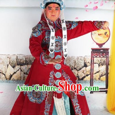 Chinese Beijing Opera Takefu Costume Wine Red Embroidered Robe, China Peking Opera Imperial Bodyguard Embroidery Gwanbok Clothing