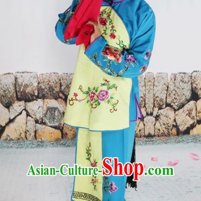 Chinese Beijing Opera Servant Girl Yellow Embroidered Costume, China Peking Opera Actress Embroidery Clothing