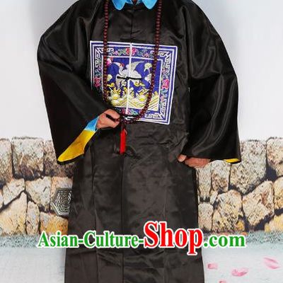 Chinese Beijing Opera Qing Dynasty Minister Costume Embroidered Robe, China Peking Opera Manchu Officer Embroidery Clothing