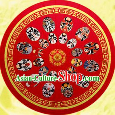 Asian China Dance Handmade Umbrella Stage Performance Props Umbrella Printing Facial Masks Red Oil-paper Umbrellas